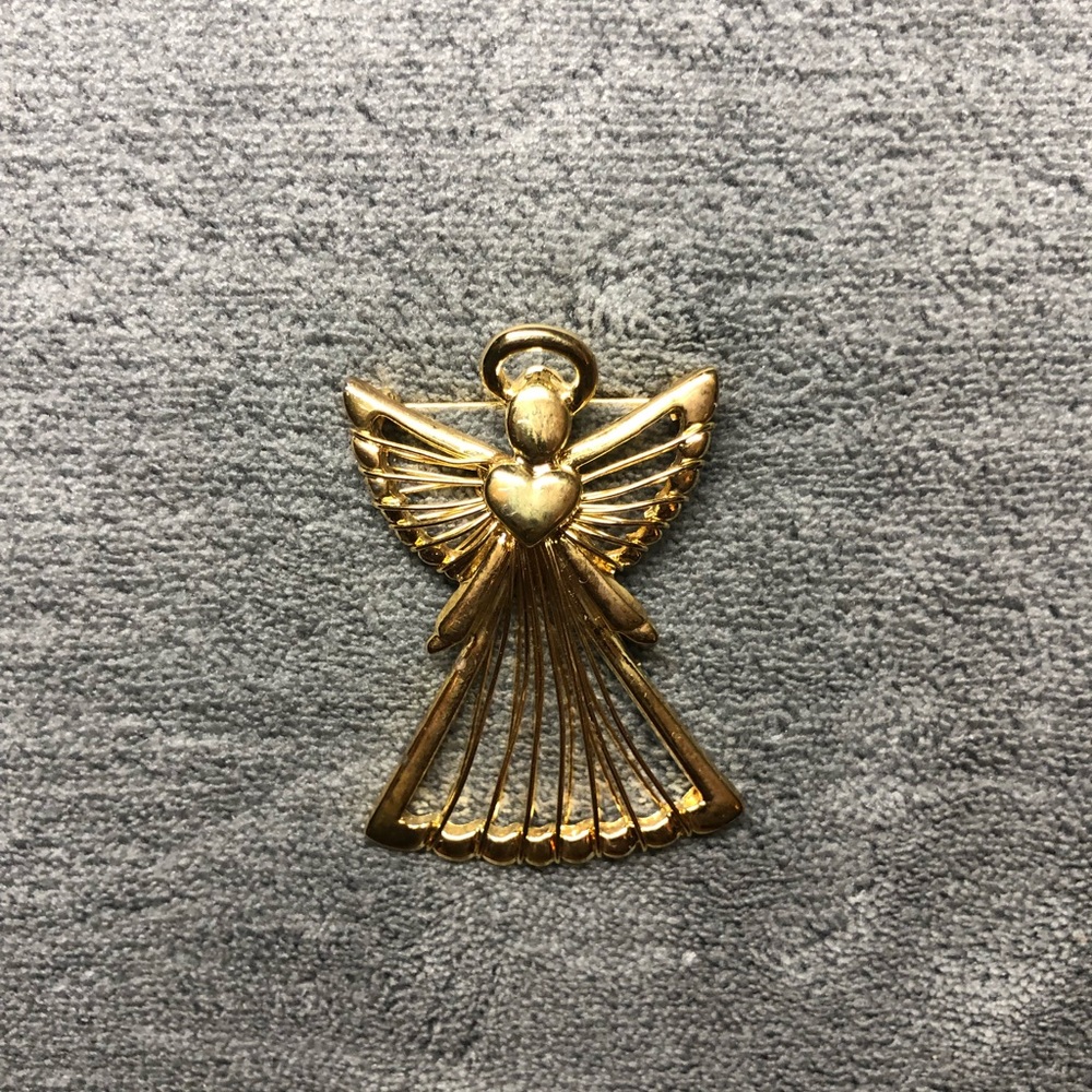 Angel 👼 Gold tone Brooch